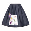 Image of Blue Denim Skirt with Appliqué