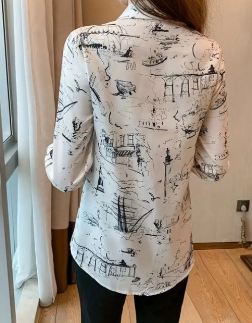 Women Printed Regular Fit Shirt with Full Sleeves - Kukapi