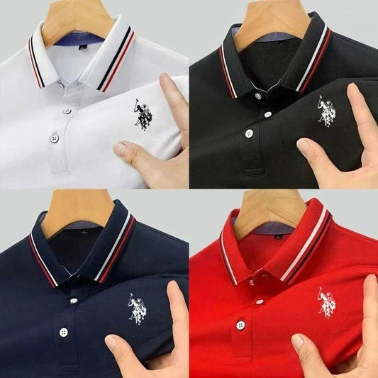 Men's Solid Half Sleeves Polo Neck T-Shirt (Pack of 4) - Kukapi