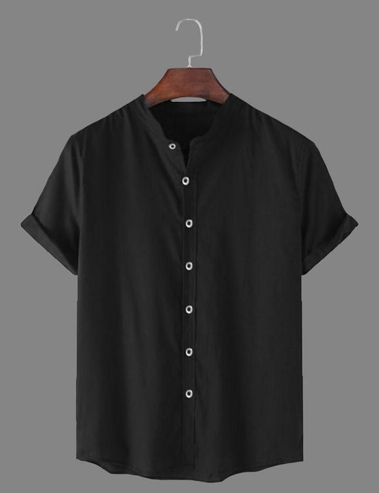 TRYTHIS Cotton Solid Half Sleeves Polo Neck Mens Shirt - Kukapi