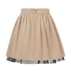 Kids Beige Cotton Skirt with Submarine