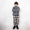 Image of Kids Pants in Black & White Tartan