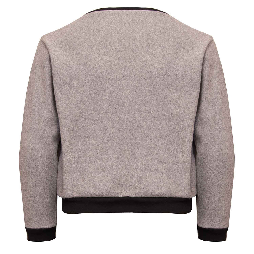 Grey Fleece Sweatshirt with Unicorn Appliqué