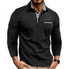 Image of Casual Plaid Splicing Lapel Polo Shirt Fashion Solid Color Long Sleeve Top Men's Clothing