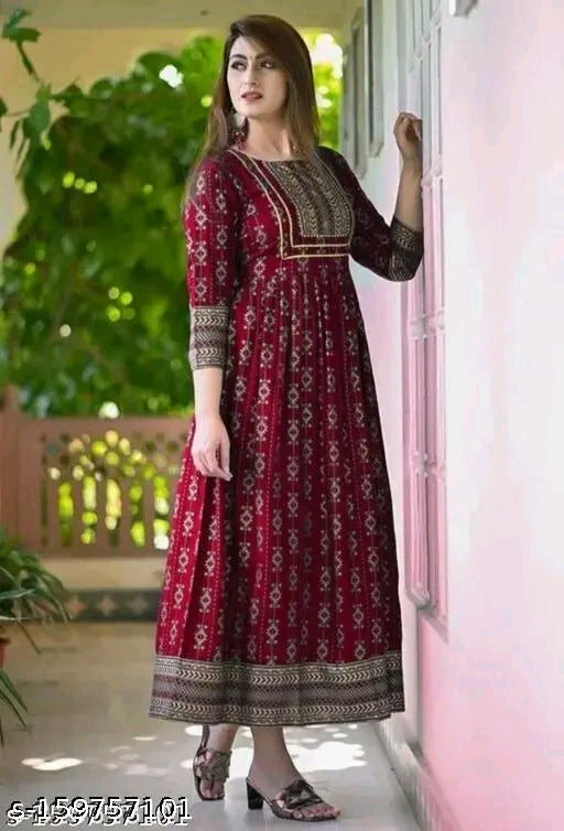 Elegant Anarkali Kurti in Premium Rayon Fabric ✨