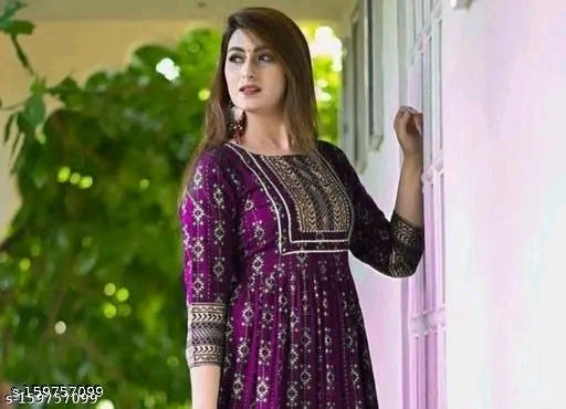 Elegant Anarkali Kurti in Premium Rayon Fabric ✨