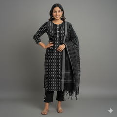Kukapi cotton Kurti pant with dupatta