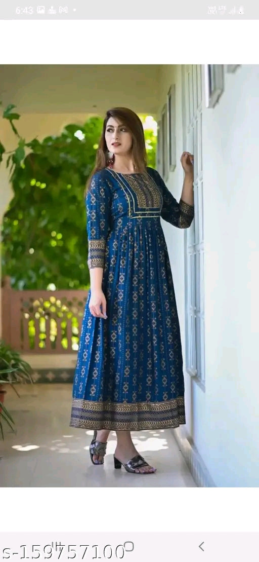 Elegant Anarkali Kurti in Premium Rayon Fabric ✨