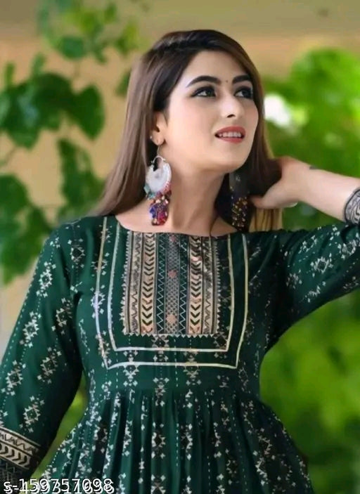 Elegant Anarkali Kurti in Premium Rayon Fabric ✨