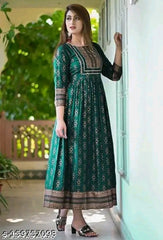 Elegant Anarkali Kurti in Premium Rayon Fabric ✨