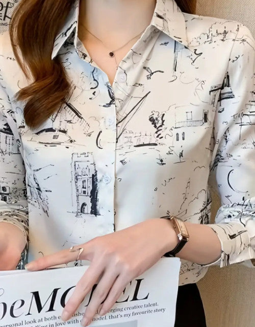 Women Printed Regular Fit Shirt with Full Sleeves - Kukapi
